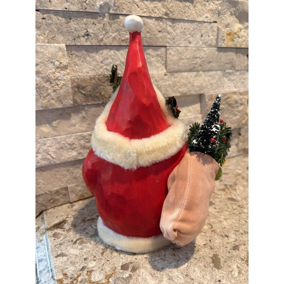 Vintage Santa Claus Figurine Christmas Midwest of Cannon Falls Carved Fur  10” - Picture 3 of 6
